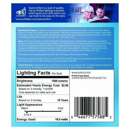 Signify PHILIPS LED BULB A19 SW 100W 2PK 575886